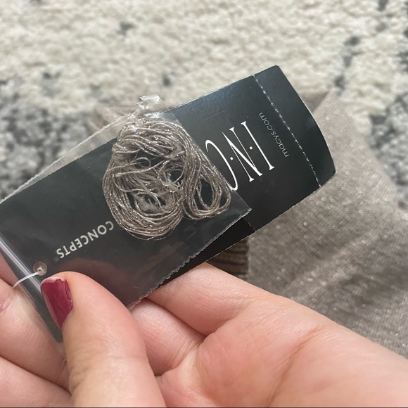 INC || taupe metallic shawl cardigan coat - Picture 9 of 9